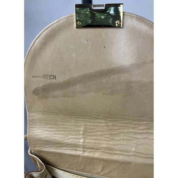 Nicholas Reich Vintage 50s Brown Suede Shoulder Bag Kiss Lock Coin‎ Purse USA - Picture 9 of 13